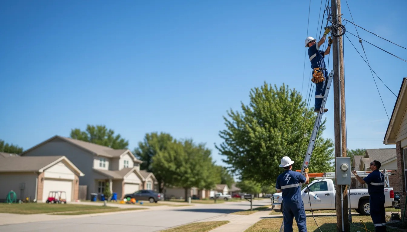 Residential electrician providing installation services in Gillett, TX